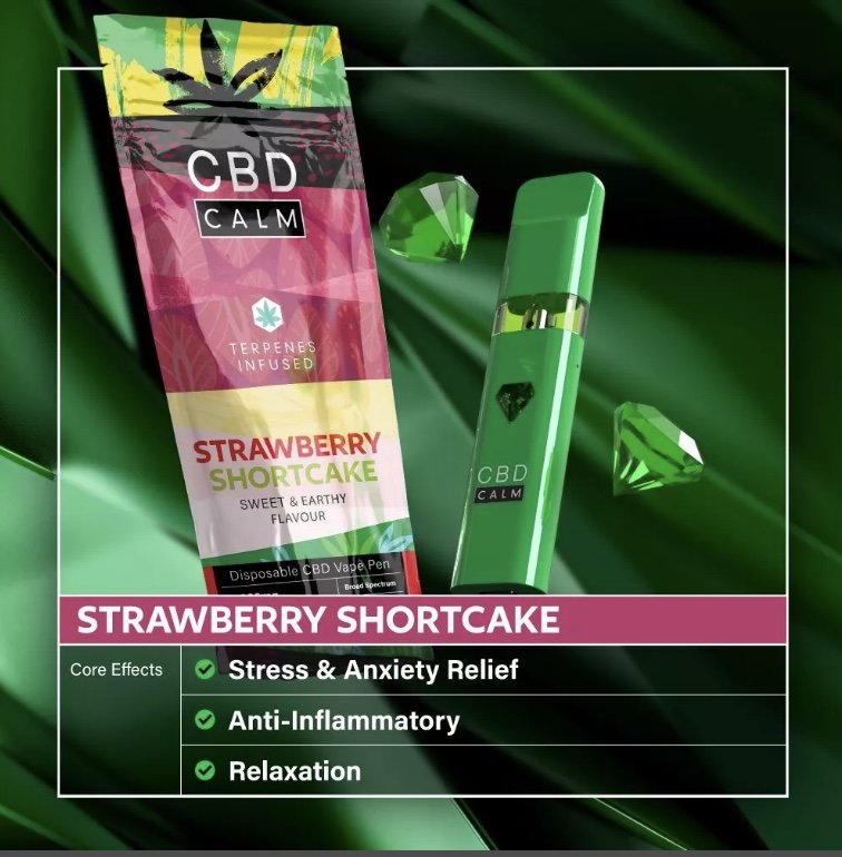Strawberry Shortcake – CBD Terpenes 1800mg Disposable Vape | CBD Calm - Image 2