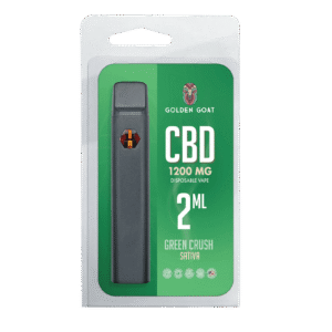 Golden Goat CBD Rechargeable Vape Device 1200MG, Green Crush (Sativa)